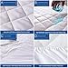 Quilted Fitted Twin Mattress Pad Cover, Waterproof Mattress Protector, Deep Pocket Elastic Fits Up to 18'', Breathable Soft Alternative Filling Mattress Pad