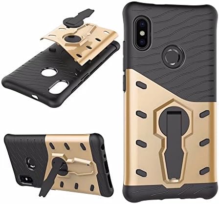 HDOMI Xiaomi Mi 6X,Xiaomi Mi A2 Case, Detachable PC + TUP Dual Layer Protective Cover Kickstand Shell for Xiaomi Mi 6X,Xiaomi Mi A2 (Gold)