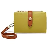 TOPKOOL Wallets for Women Small Bifold Rfid Leather Ladies Wallets,Compact Wristlet Womens Billfold,Trifold Card Holder with Multi Credit Card Slot Zipper Coin Pocket and Wrist Strap(Green)