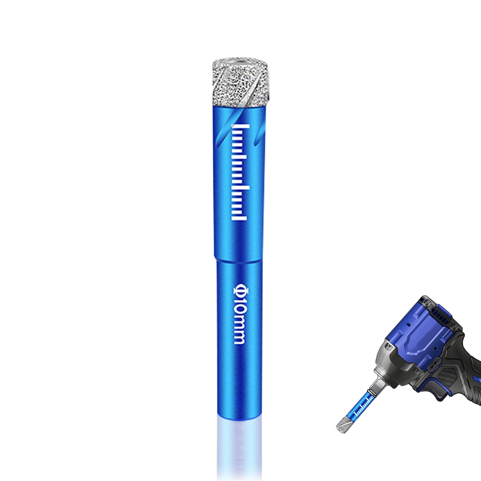 Dry Diamond Drill Bit 10mm Diamond Tipped Drill Bits for Porcelain Tiles Glass with Wax Core All-Purpose Drilling