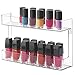 mDesign Wall Mount Nail Polish and Cosmetics Storage Rack for Bathroom - 2 Tiers, Clear