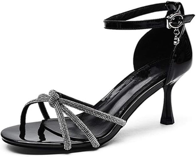Amazon Kg8d サンダル レディース クロスベルト 華奢見え ストラップサンダル ヒール 6cm シンプル 大きいサイズ キャバ サンダル 美脚 夏 ファッション サンダル エナメル 歩きやすい 疲れない 痛くない サンダル Kg8d サンダル