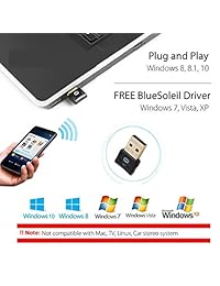 USB Bluetooth Adapter 4.0 Low Energy Micro Adapter Bluetooth Dongle Receiver Transfer Wireless for Laptop PC Desktop Computers Compatible Windows 10 8 7 Vista XP, Stereo Headset, Mouse, Keyboards