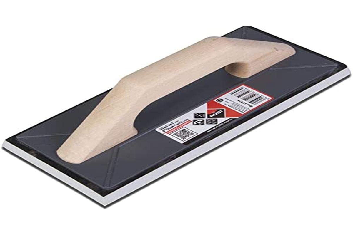 RUBI | Wooden Handle Rubber Grout Float | for Grouting Ceramic Tiles | Ideal for Filling Joints up to 3 mm Wide | THERMOFLEX Rubber Grout Float SuperPro