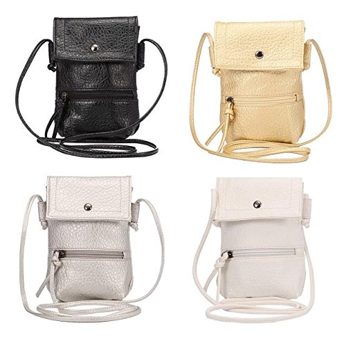 WaitingU Universal Crossbody Cell Phone Bag Multipurpose Soft PU Leather Carrying Cases Wallet Purse Shoulder Bag for iPhone 6/6S Plus 6/6S Samsung Galaxy Note Series Phones Under 6.2 inchs -Champagne - Thumbnail 7