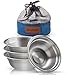Stainless Steel Bowl Set - 6 inch Ultra-Portable Dinnerware 4 Pack Round BPA Free Bowls with Mesh Travel Bag for Outdoor Camping | Hiking | Picnic | BBQ | Beach primary