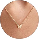 HANLI 14K Gold Plated Necklaces for Women - Dainty Butterfly, Star of David, Moon and Star, Sun, Lotus, Infinity, Hummingbird, Bee,Boots,Chill,Sunflower Pendant Designs - Elegant Jewelry for Women