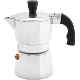 IMUSA USA B120-41V Aluminum Espresso Stovetop Coffeemaker 1-cup, Silver | Small Portable Design for Single Servings