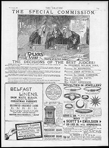1888 Antique Print - Advertising Pears Soap Godwin & Son Scotts Emulsion (202)