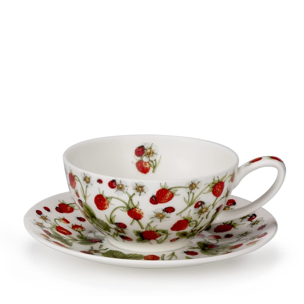 Dunoon Tea Cup & Sauce Set Dovedale Strawberry