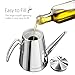Stainless Steel Olive Oil Can Drizzler Cruet / Bottle / Dispenser with Drip-Free Spout, 0.5 Quart, Metier Atelier Toolbar Series