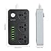 NEXGADGET 3-Outlet 6 USB Charging Ports（2500W, 10A MAX） Power Strip Surge Protector Smart Charging Station with 6.56ft Cord for Office Hotel Nightstand Home and Travel