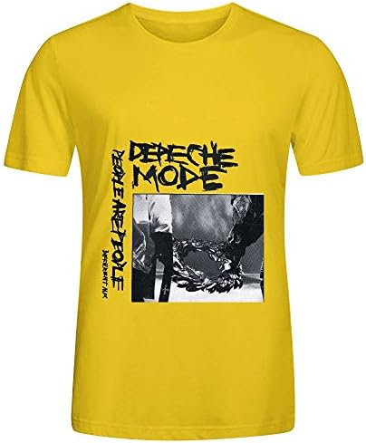 Depeche Mode People Are People Ep Soul Mens Crew Neck Cotton Shirt Yellow