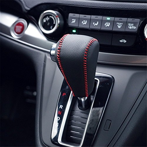 Black Genuine Leather Gear Shift Knob Cover for 2015 Honda CRV 2015 CR