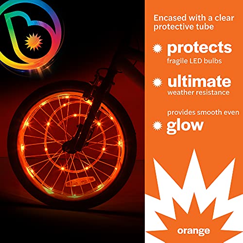 Brightz WheelBrightz LED Bike Wheel Lights, Orange, Pack of 2 Wheel