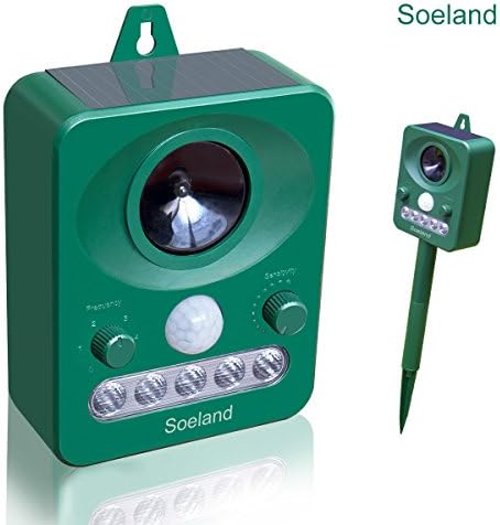 Animal Pest Repellent, Soeland Outdoor Solar Electronic Ultrasonic Repeller,Animals Control, Pest Control, Dog and Cat Repellent,Birds Repellent, Raccoons Repellent, Rats, Home and Garden Protection