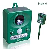 Animal Pest Repellent, Soeland Outdoor Solar Electronic Ultrasonic Repeller,Animals Control, Pest Control, Dog and Cat Repellent,Birds Repellent, Raccoons Repellent, Rats, Home and Garden Protection