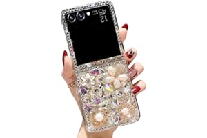 AULZAJU for Moto Razr 2024 Case Bling Diamond Girly,Razr 2024 Phone Case Cute Flower Perfume Design Luxury Handmade Glitter Rhinestone Soft TPU Bumper Cover for Motorala Razr 2024 for Girls Women