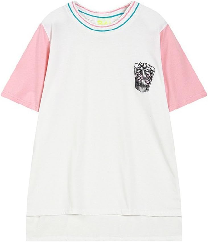 Harajuku Women's Color Block Pullover T-shirt