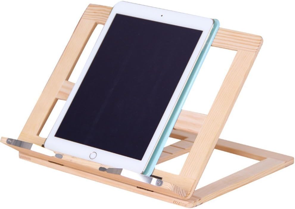 AD MultiFunction Wooden Book Stand Portable Folding Cookbook