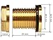 RAINPAL BBF020 LF Compliant Brass Bulkhead Tank Fitting (Double Female 1/2” NPT and Male 3/4