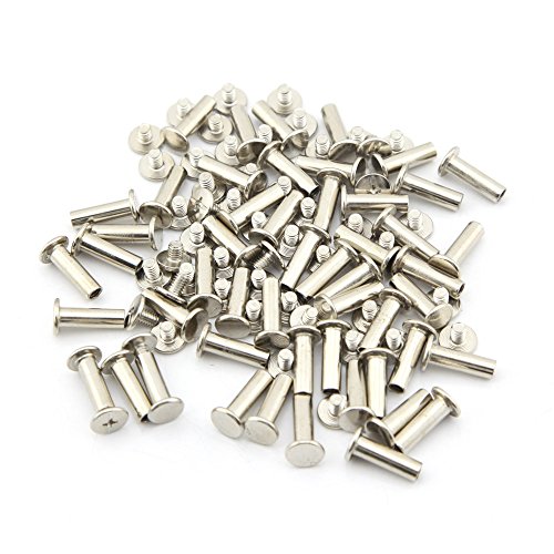 Owfeel 50pcs M5x20mm Binding Screw Posts Nickel Chicago Screws Rivets