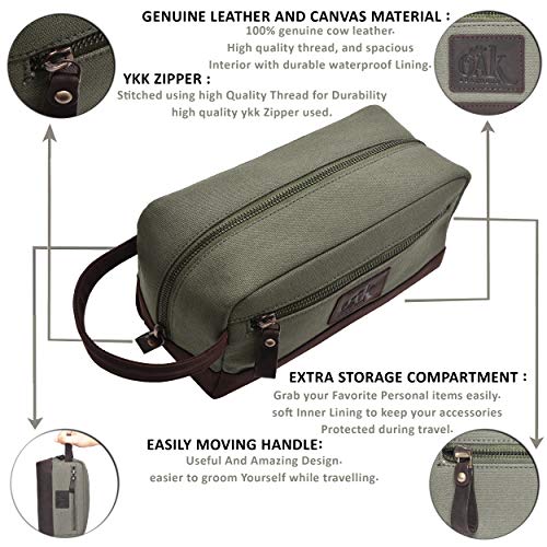 toiletry bag for men - Canvas toiletry bag for women leather toiletry bag travel dopp kit Leather dopp men (Brown Crazy Horse)