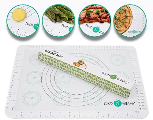 Premium Fiberglass Silicone Baking Mat Macaron template with Measurements 15" x 11" with Love for your Kitchen