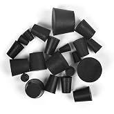 21 Pack Solid Rubber Stopper, Black Lab Plug, 000# - 8# Sizes Assortment, 11 Assorted Sizes