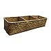 LA Rectangular Woven Seagrass Storage Basket and Home Organizer Bins,Natural Water Hyacinth Basket (Brown)