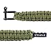 STEVE G Professional Survival Paracord Handwoven Bracelet Black Plated Stainless Steel D Shackle Adjustable Size Fits 7 to 8 Inch Wrists, Army Green