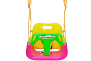 AIPINQI 3 in 1 Kids Swing Seat, Infant Toddler Children Secure Swing Seat Detachable Swing Seat High Back Swing Seat for Playground Indoor Outdoor, Pink