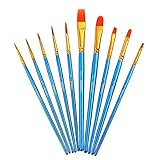 Paint Brush Set Acrylic Xpassion 10pcs Professional Paint Brushes Artist for Watercolor Oil Acrylic Painting