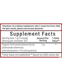 Polvo de extracto orgánico de Schisandra puro, 8 oz, hierba adapttogénica antienvejecimiento, fuerte soporte de detox hepático, salud cognitiva y alivio de estrés, no OMG y respetuoso con el vegano.