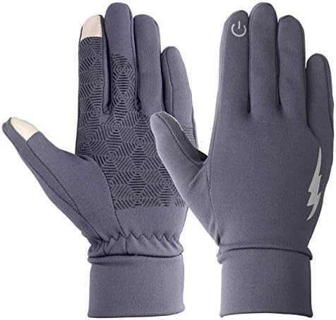 Unisex Touch Screen Gloves - Winter Warm Thermal Gloves Outdoors Gloves Cycling Gloves Running Gloves Cold Weather Gloves Texting Gloves Driving Gloves for Men and Women (Gray, M)