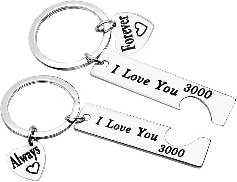 Amazon I Love You 3000 Keychain Couple Keychain Stainless Steel