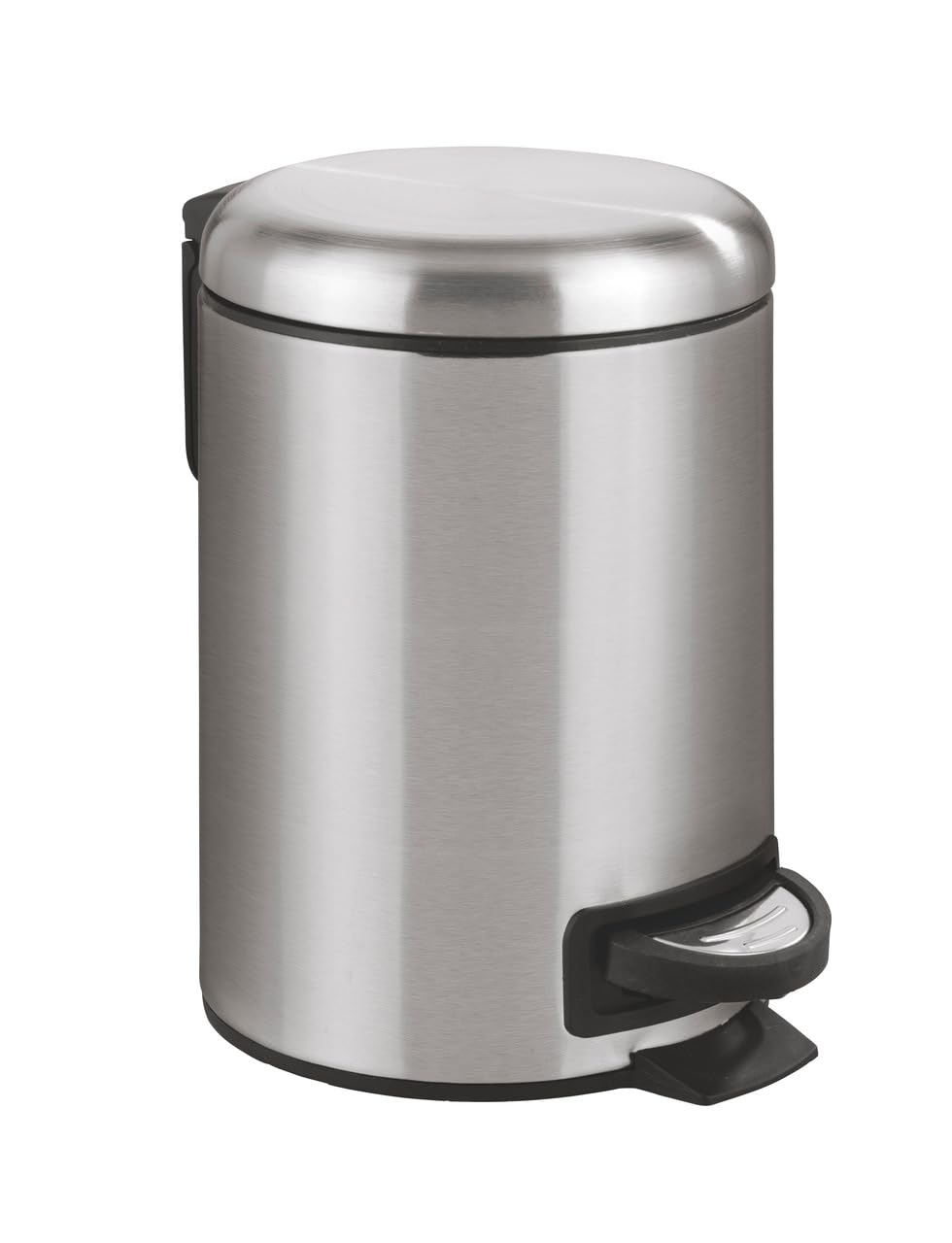 WENKO "Leman Stainless Steel Matt Pedal Bin, Silver, 3 Litre