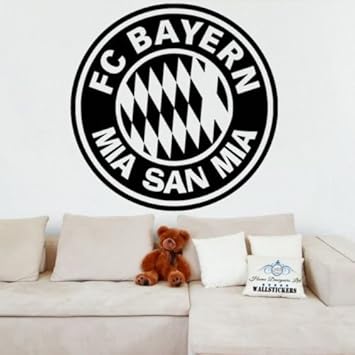 Fc Bayern Munchen Wandtattoo Aufkleber Mia San Mia Transfer Fussball Rund Silber Medium Size 40cm X 40cm 16 X 16 Amazon De Kuche Haushalt Bayern München Wandtattoo