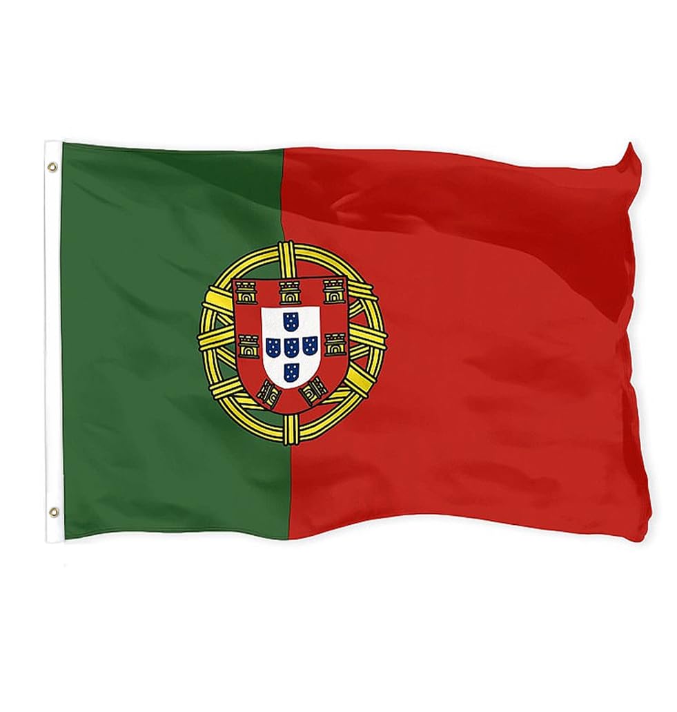 5x3Ft Portugal Flag, Durable Portuguese Flag with 2 Metal Eyelets Used Indoor and Outdoor, Bright Color Portuguese National Flag Decorated in Sporting Events, Parties, Parade — image 1