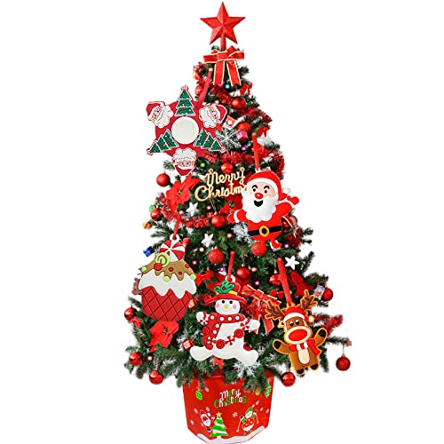 MRSUNGIRL 5 PCS Christmas Tree Decorations Set with Gift Box ,3 Inch Tall Santa Snowman Reindeer Fidget Spinner Hanging Charms for Holiday Party, Backpack Pendant and Kid\'s Gifts