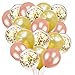 Jishy 40PCS Rose Gold and Gold Confetti Balloons 12 Inches Party Latex Balloons Set for Graduation Birthday Wedding Engagement Decoration