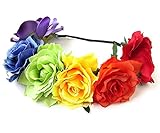 DreamLily Women's Hawaiian Stretch Flower Headband for Garland Party BC12 (Rainbow)