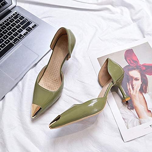 ZHZNVX Women's Shoes PU(Polyurethane) Fall Basic Pump Heels Kitten Heel Pointed Toe Beige/Green / Pink/Party & Evening