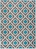 Antep Rugs Kashan King Collection Trellis Polypropylene Indoor Area Rug (Blue/Cream, 5' x 7')