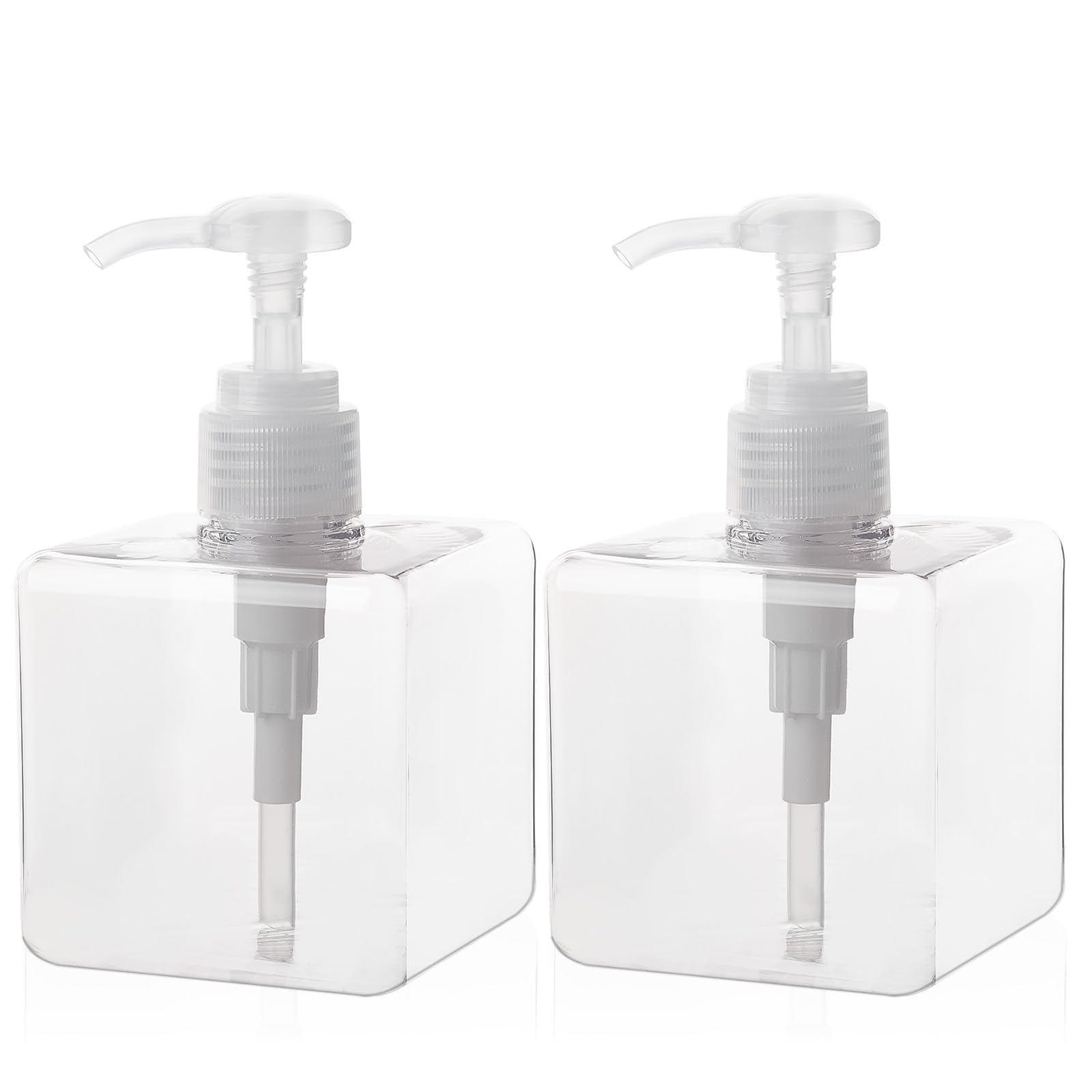 Photo 1 of Pump Bottle, Refillable Plastic Empty Lotion Soap Dispenser Liquid Container for Bathroom Shampoo and Body Wash, 8.5oz/250ml Clear 2 Pack