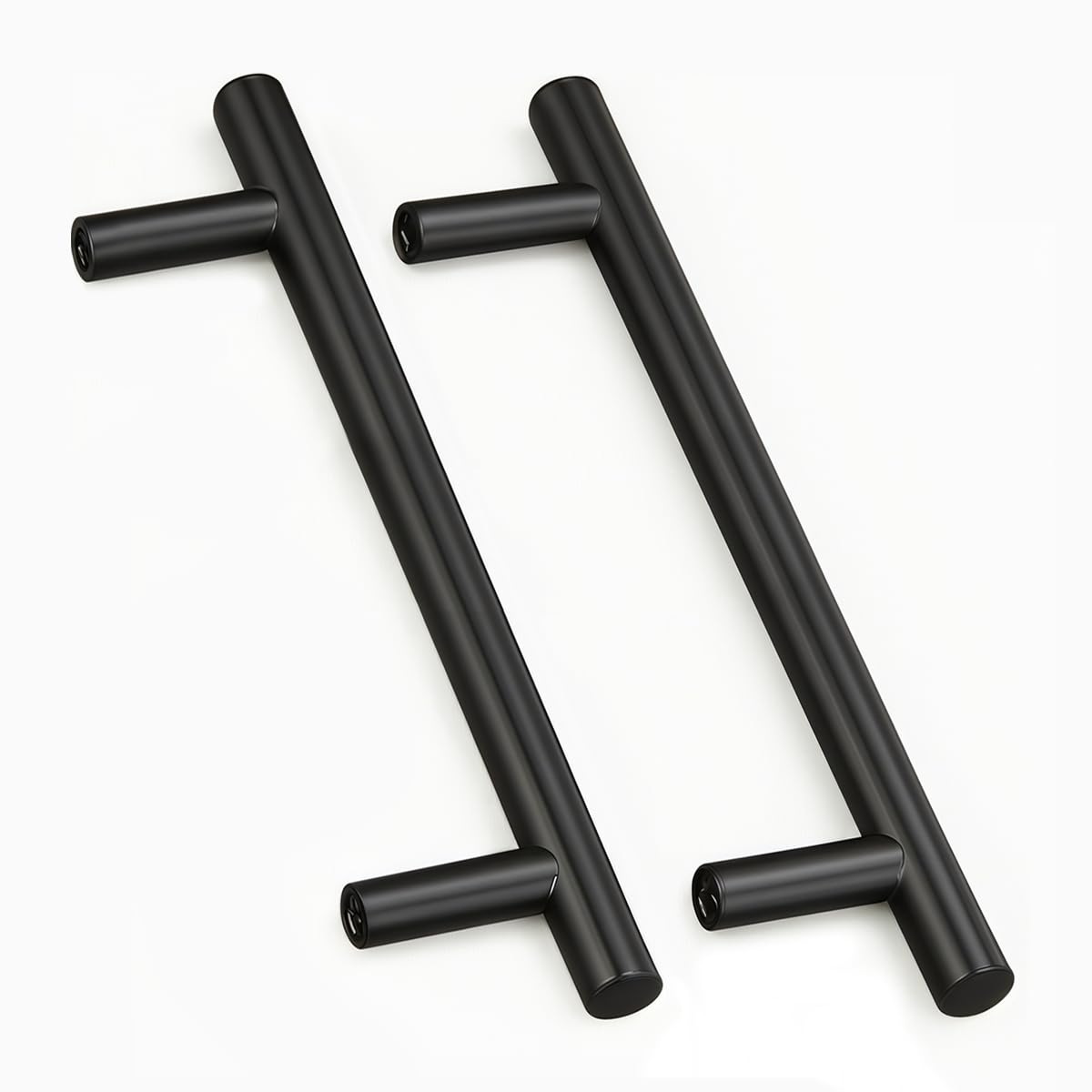 Drenky 2 Units Black Stainless Steel Door Knobs Pull Furniture Handle with Screws for Drawer Furniture Kitchen Kitchen Home Decorating, Hole to Hole Center Distance 160mm