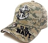 United States Navy Anchor 3D Embroidered Baseball Cap Hat (Camo)