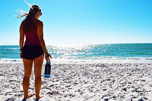 Coldest Insulated Water Bottle with Handle Lid | Leak Proof, Insulated Modern Stainless Steel, Triple Walled, Sport Bottles, Metal Flask | 32oz