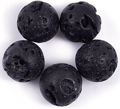 Romance Jewerly Oil Diffuser Beads Black Lava Stone Rock with Line hole Round Loose Beads for Jewelry Making Findings Accessories