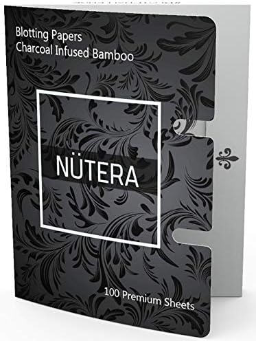 Natural Bamboo Charcoal Oil Absorbing Tissues - 100 Sheets - Premium Oil Blotting Paper for Face - Facial Skin Care Make Up